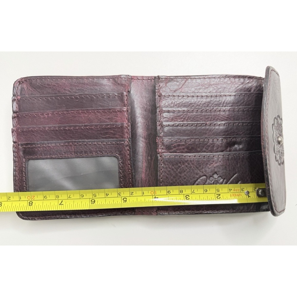 Patricia Nash Reiti Leather Wallet Kisslock Change Pocket Three Fold Burgundy - Picture 11 of 14